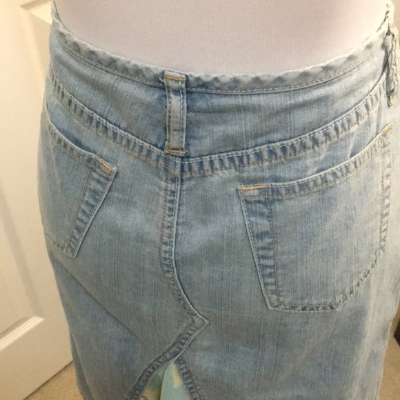Express jean skirt with silk trim - Vintage - Picture 4 of 8